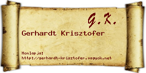 Gerhardt Krisztofer névjegykártya